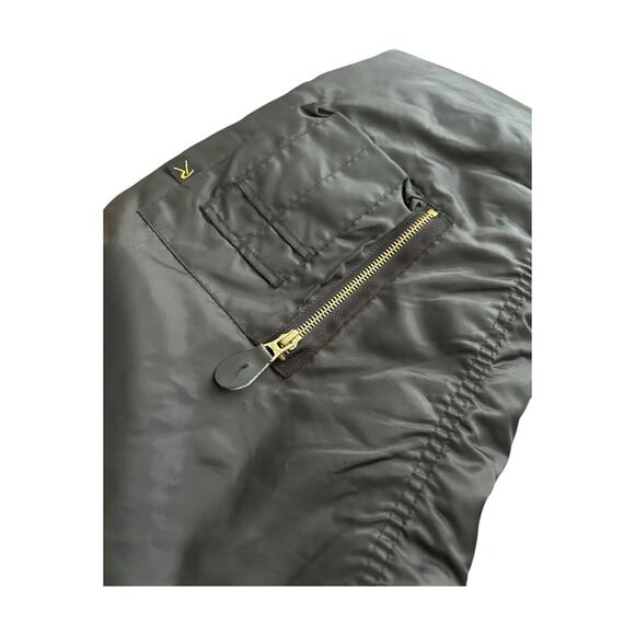 Vintage MA-1 Rothco Ultra Force Jacket Large Black Army Flyer Patches Bomber - Picture 3 of 13